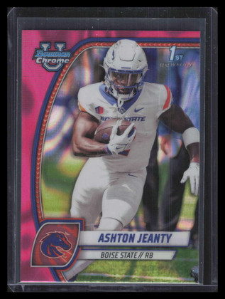 2024 Bowman Chrome University Pink Lava Refractor 17 Ashton Jeanty Rookie