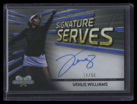 2024 Topps Graphite Signature Serves Blue Refractor Venus Williams Auto 14/50