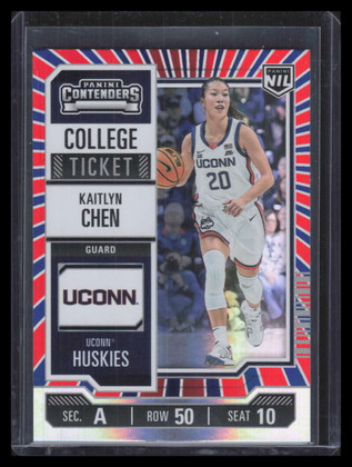 2024-25 UCONN Panini College Contenders Red White Blue 7 Kaitlyn Chen Rookie