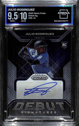 2022 Panini Prizm Debut Signatures 10 Julio Rodriguez Rookie Auto ARENA 9.5 10