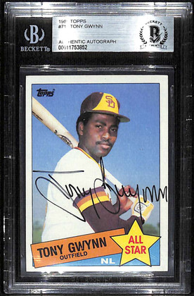 1985 Topps 717 Tony Gwynn BAS Beckett Authentic Autograph Auto