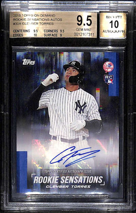 2018 Topps On Demand Rookie Sensations Autographs Gleyber Torres RC Auto BGS 9.5