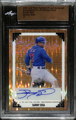 2024 Leaf Metal '91 Leaf Autograph Pre-Production Proof Gold Sammy Sosa Auto 1/1