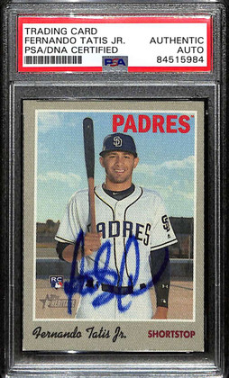 2019 Topps Heritage '70 Topps Stickers 18 Fernando Tatis Jr. Rookie PSA/DNA Auto