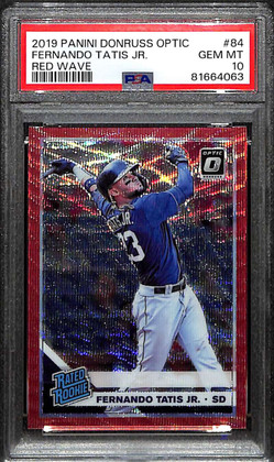 2019 Donruss Optic Red Wave Refractor 84 Fernando Tatis RR Rated Rookie PSA 10