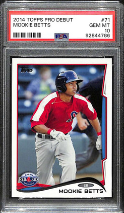 2014 Topps Pro Debut 71 Mookie Betts Rookie PSA 10 GEM MT