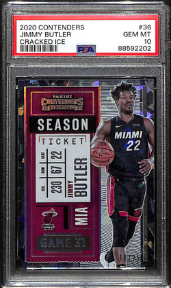 2020-21 Panini Contenders Cracked Ice 36 Jimmy Butler 18/25 PSA 10 GEM MT