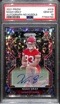 2021 Panini Prizm Rookie Autographs Prizms No Huddle Noah Gray RC Auto PSA 10