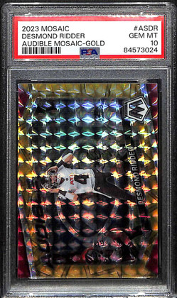 2023 Panini Mosaic Audible Gold Refractor 7 Desmond Ridder 6/10 PSA 10 GEM MT