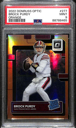 2022 Donruss Optic Orange Refractor 277 Brock Purdy Rookie 76/199 PSA 9 MINT