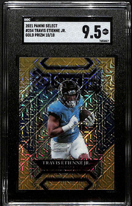 2021 Select Prizm Gold Refractor 254 Travis Etienne Jr. Rookie 10/10 SGC 9.5 MT+