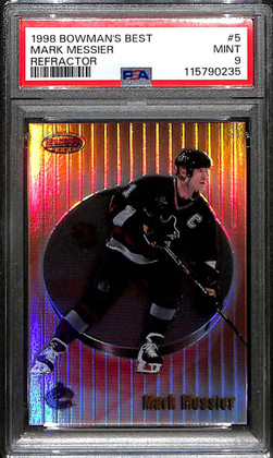 1998-99 Bowman's Best Refractor 5 Mark Messier 287/400 PSA 9 MINT