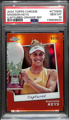 2024 Topps Chrome Captured Orange Refractor CTDMS Madison Keys 5/25 PSA 10 GEM