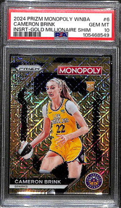 2024 Panini Prizm Monopoly Millionaire Shimmer Gold Cameron Brink RC /500 PSA 10