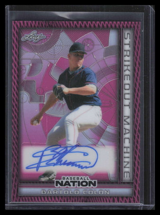 2025 Leaf Baseball Nation Strikeout Machine Autographs Bartolo Colon Auto 4/6