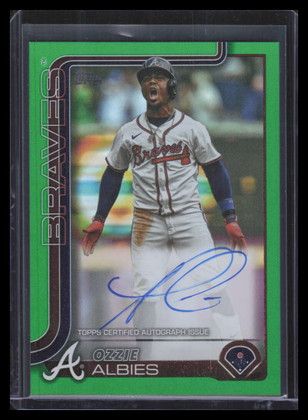 2025 Topps Flagship Real One Autographs Green Foil 364 Ozzie Albies Auto 25/99