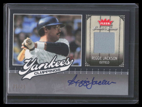 2006 Greats of Game Yankee Clippings Autograph Reggie Jackson Jersey Auto 5/30