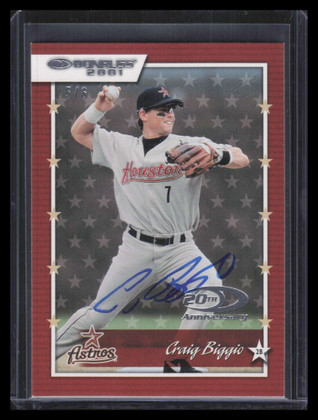 2020 Donruss Recollection Buyback Autographs Craig Biggio Auto 5/6 2001