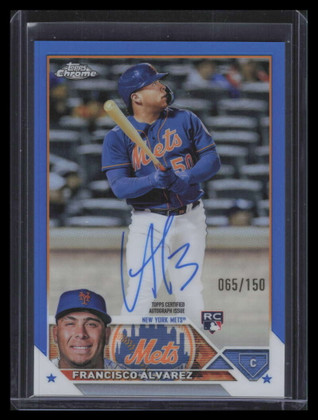 2023 Topps Chrome Autograph Blue Refractor RAFA Francisco Alvarez RC Auto 65/150