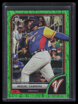 2023 Topps World Baseball Classic Green Sparkle Foil 34 Miguel Cabrera 62/75