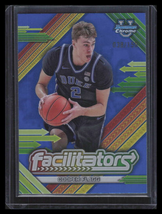 2024-25 Bowman Chrome U Facilitators Blue Refractor f10 Cooper Flagg RC 38/150