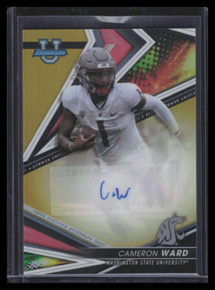 2022 Bowman's Best U of '22 Autographs Gold Refractor Cameron Ward RC Auto 40/50