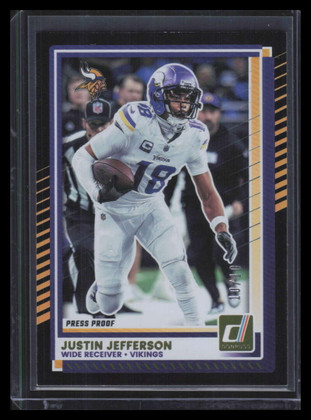 2025 Donruss Press Proof Black 242 Justin Jefferson 10/10