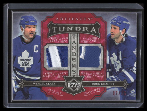 2006-07 Artifacts Tundra Tandems Red Wendel Clark Doug Gilmour Dual Patch 7/25
