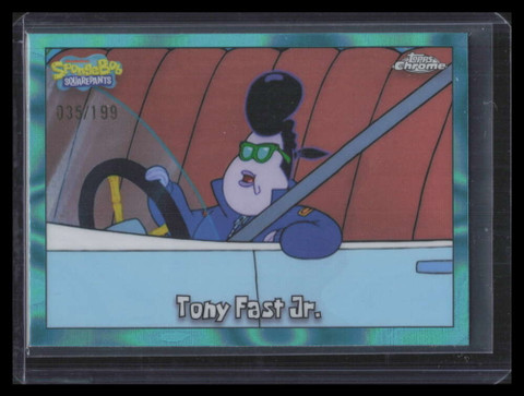 2025 Topps Chrome SpongeBob Squarepants Aqua Lava Refractor 153 Tony Fast 35/199