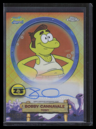 2025 Topps Chrome SpongeBob Squarepants Orange Refractor Bobby Cannavale Auto 25