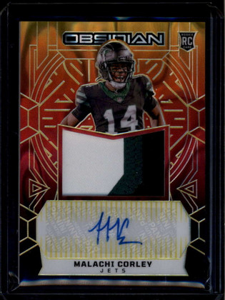 2024 Panini Obsidian Rookie Autographs Molten Malachi Corley RC Patch Auto 8/28