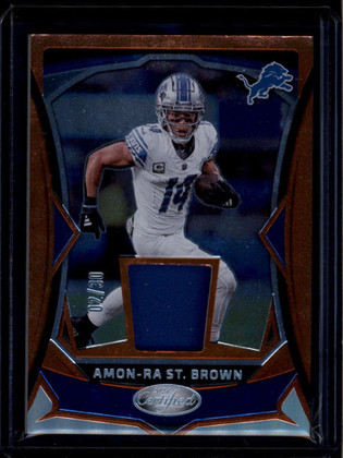 2024 Certified Materials Mirror Orange Etch 14 Amon-Ra St. Brown Jersey 2/30
