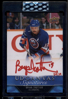 2023-24 UD Clear Cut Canvas Signatures Red Ink CSBT Bryan Trottier Auto 9/19