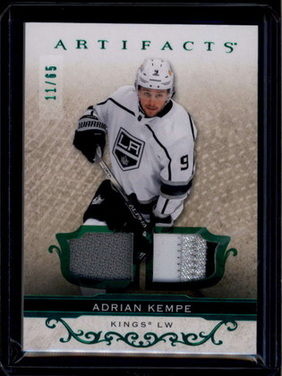 2021-22 Artifacts Materials Emerald 18 Adrian Kempe Dual Jersey Patch 11/65