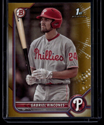 2022 Bowman Draft Gold bd142 Gabriel Rincones Rookie 26/50