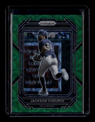 2023 Panini Prizm Prizms Green Scope Refractor 105 Jackson Chourio Rookie 36/75