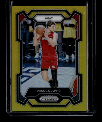 2023-24 Panini Prizm Prizms Gold Refractor 121 Nikola Jovic 5/10