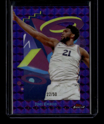 2024-25 Finest Purple Geometric Refractor 274 Joel Embiid R 22/50 Rare