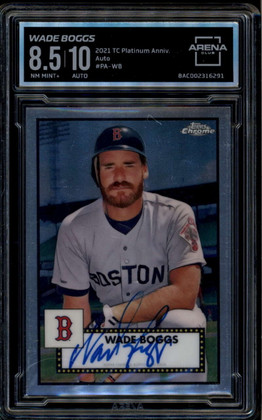 2021 Topps Chrome Platinum Anniversary Autographs PAWB Wade Boggs Auto ARENA 8.5