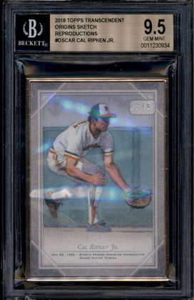 2018 Topps Trasncendent Origins Sketch Reproductions Cal Ripken Jr 13/83 BGS 9.5