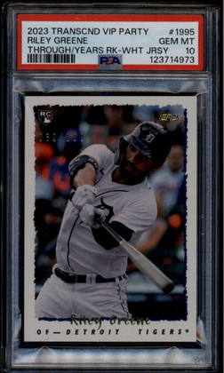 2023 Topps Transcendent Through the Years 1995 Riley Greene Rookie 62/100 PSA 10