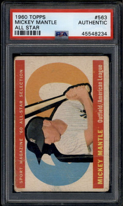 1960 Topps 563 Mickey Mantle AS All Star PSA AUTHENTIC