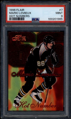 1996-97 Flair Hot Numbers 7 Mario Lemieux PSA 9 MINT