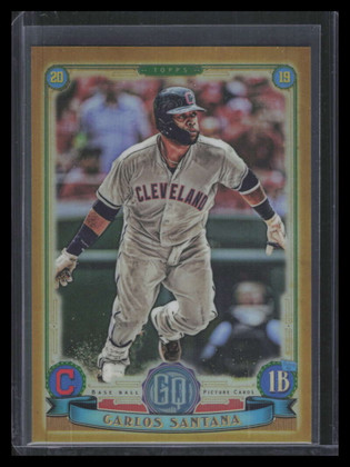 2019 Topps Gypsy Queen Chrome Box Toppers Gold Refractor 73 Carlos Santana 39/50