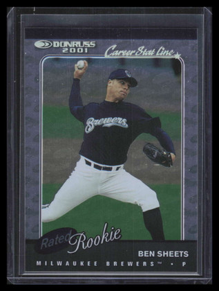 2001 Donruss Stat Line Career 159 Ben Sheets RR Rated Rookie 107/159