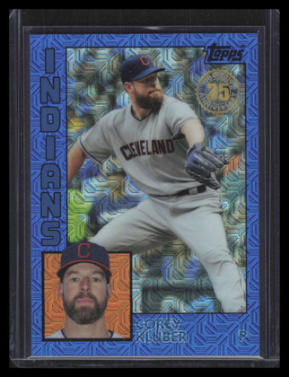 2019 Topps '84 Topps Silver Pack Chrome Blue Refractor t847 Corey Kluber 147/150