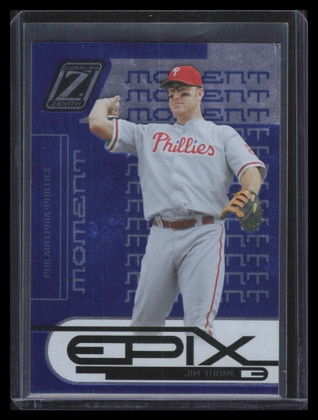 2005 Zenith Epix Blue Moment 10 Jim Thome 21/150