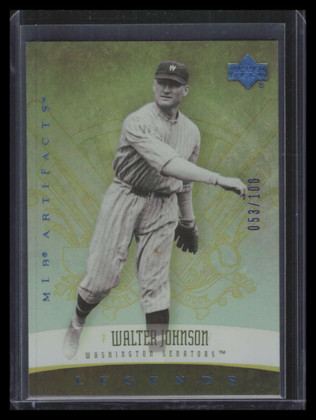 2005 Artifacts Rainbow Blue 195 Walter Johnson LGD 53/100 Legends