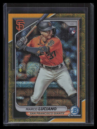 2024 Bowman Chrome Bowman Mega Box Gold Refractor 18 Marco Luciano Rookie 5/50