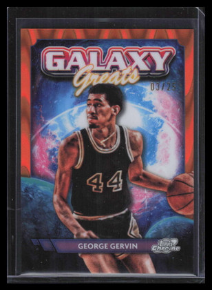 2023-24 Topps Cosmic Chrome Galaxy Greats Orange Refractor George Gervin 3/25